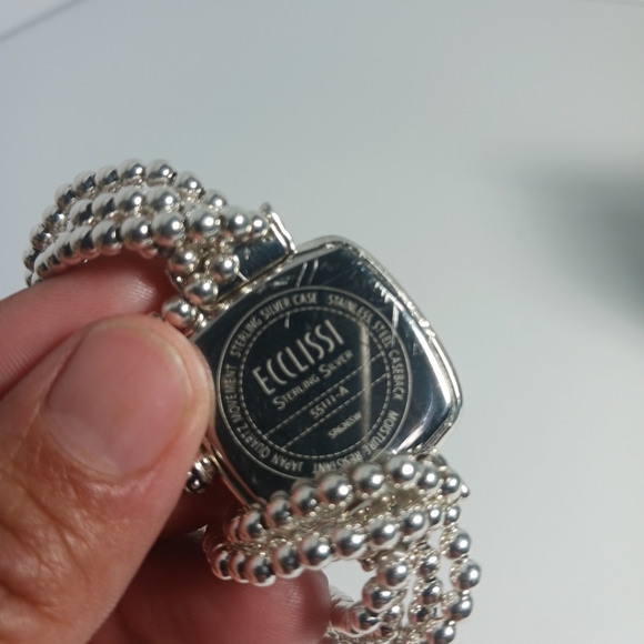 Ecclissi Beaded Stretch Watch 7-1/4" Sterling Silver - Picture 11 of 16